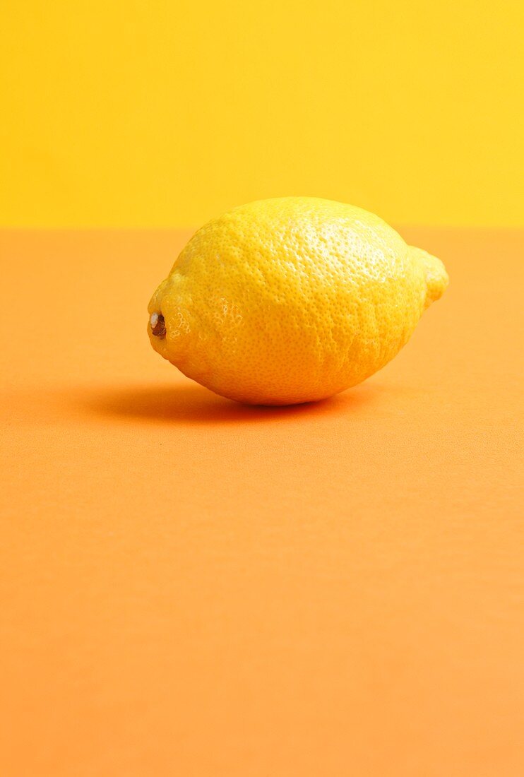 Zitrone auf farbigem Hintergrund