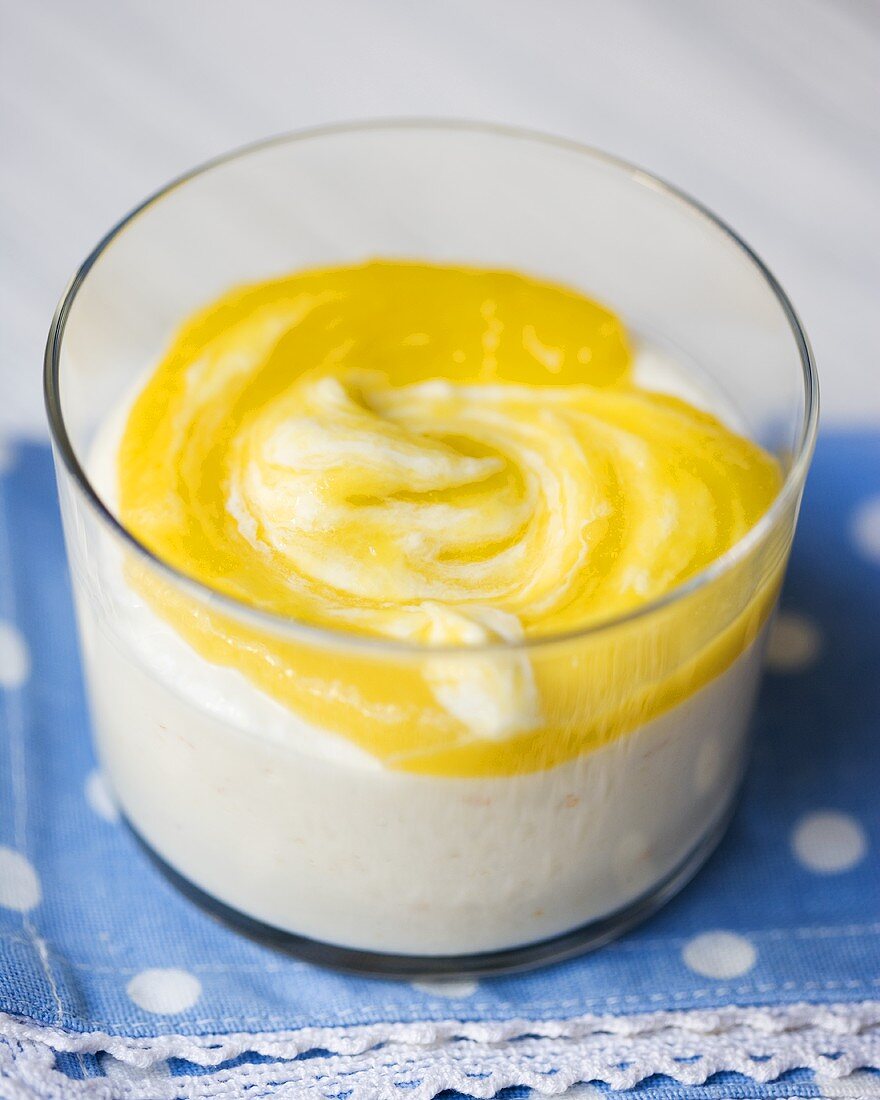 Mango cream in a glass