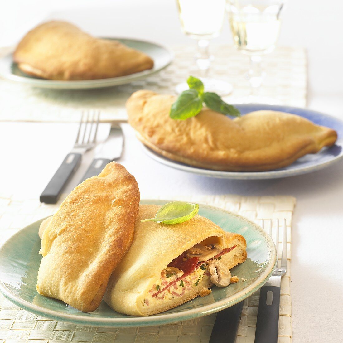 Calzone with mushroom filling
