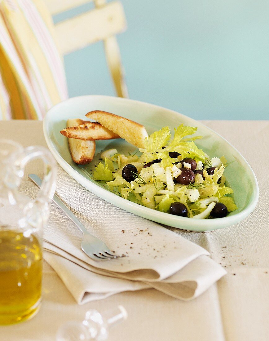 Celery and olive salad (Greece)