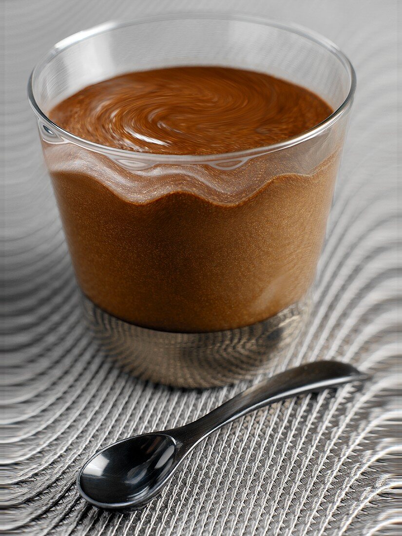 Mousse au chocolat in a glass