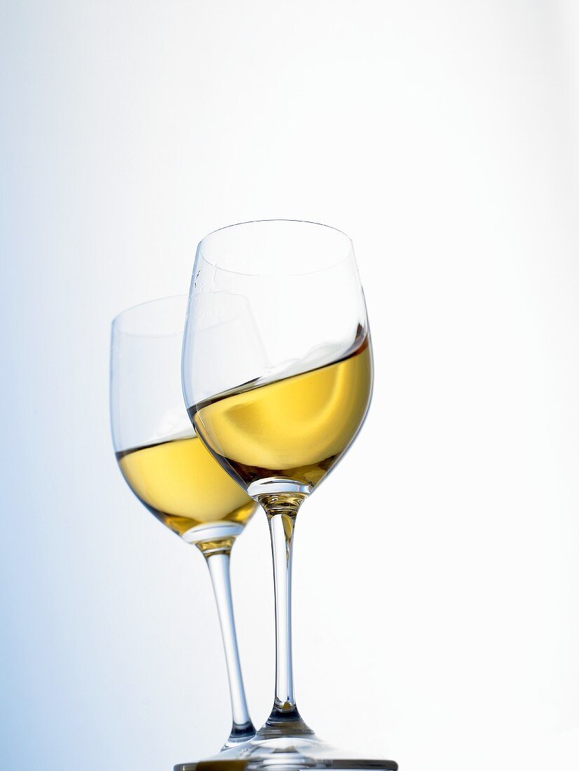 White wine swirling in a glass