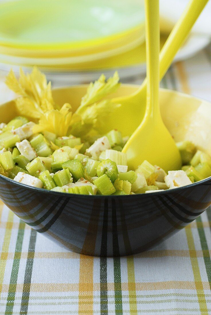 Celery salad in a bowl