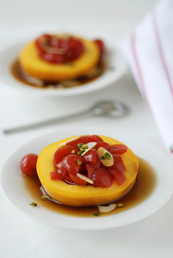 Stuffed peaches with amaretto