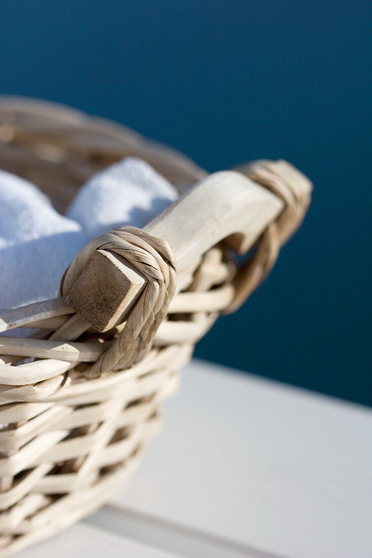 White towels in a basket