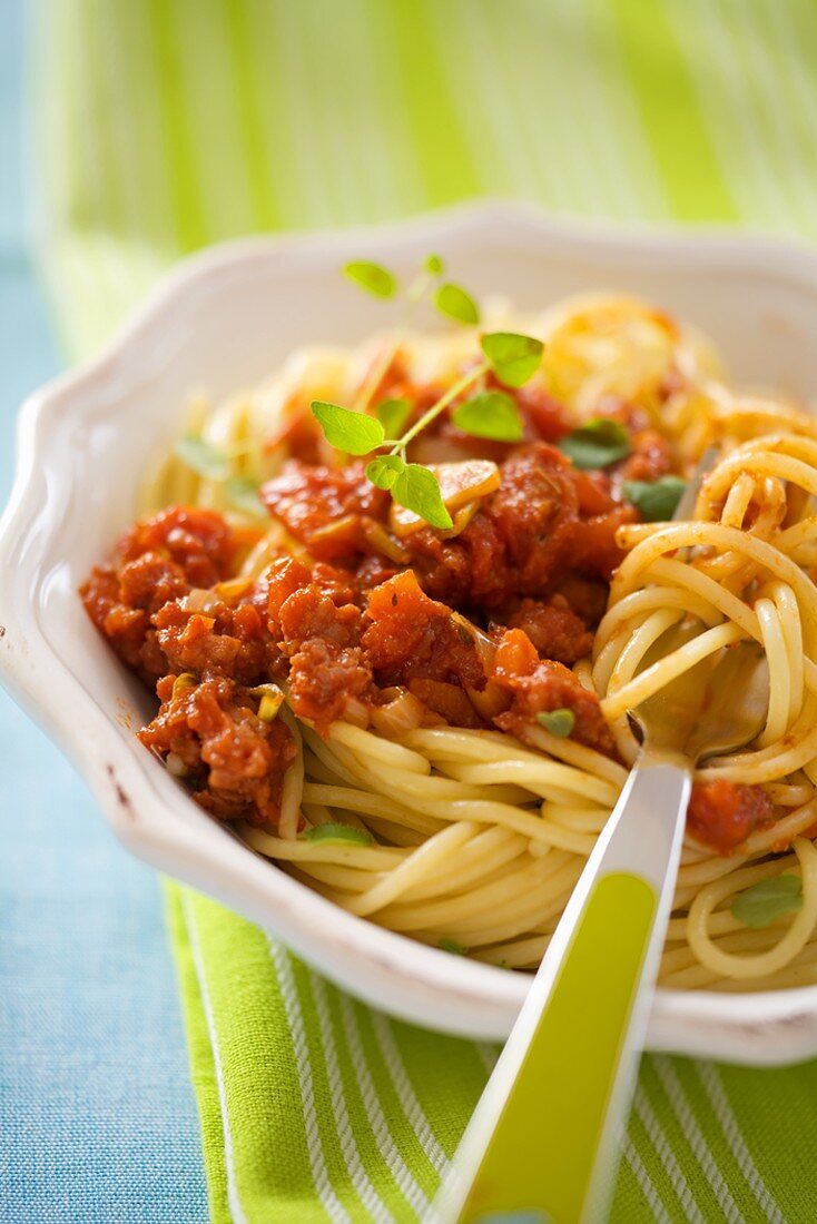 Spaghetti mit Hackfleischsauce