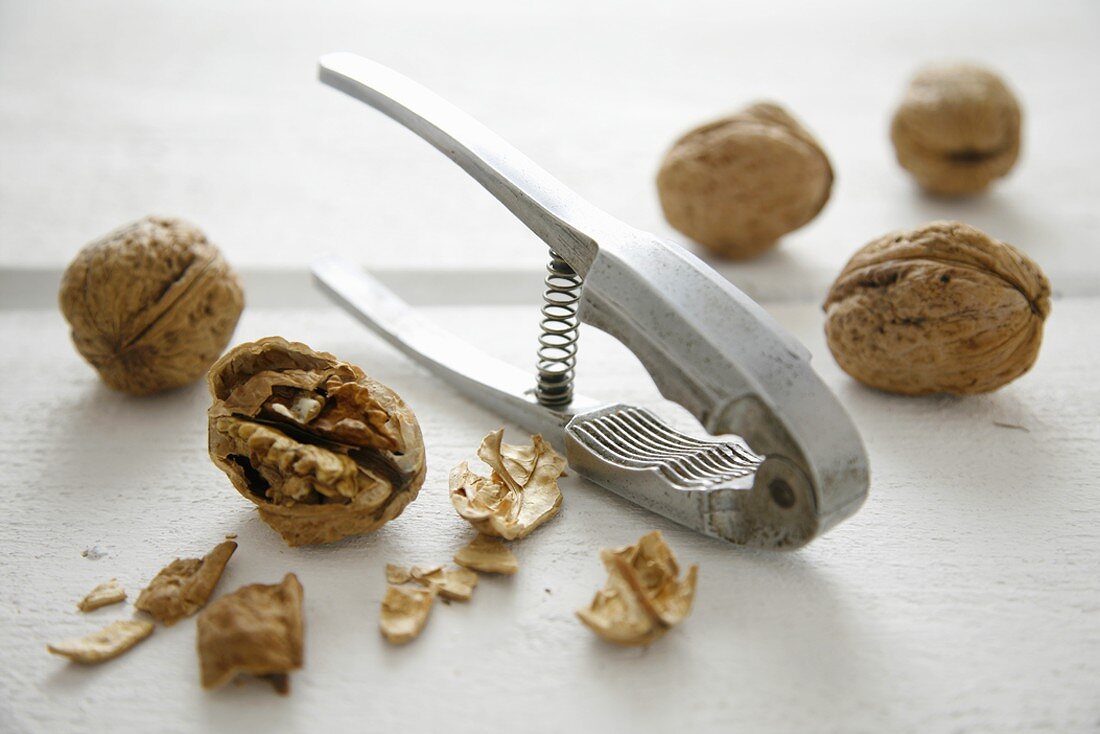 Walnuts with nutcracker