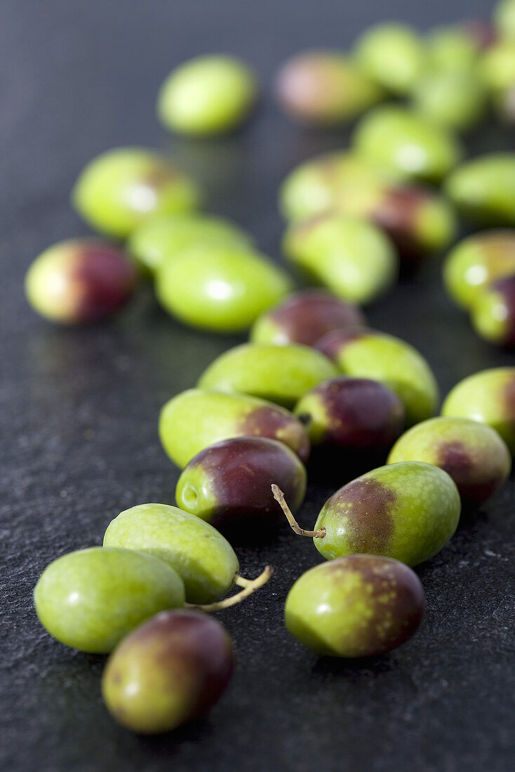 Many fresh olives