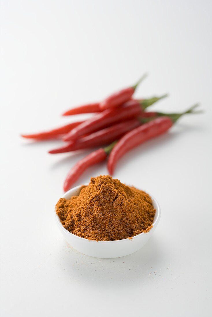 Fresh chillies and chilli powder