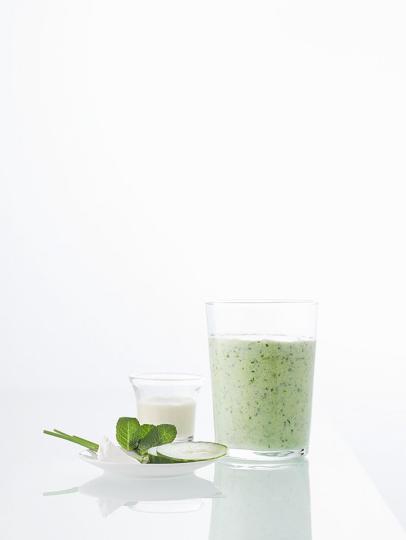 Spicy herb shake with soya milk