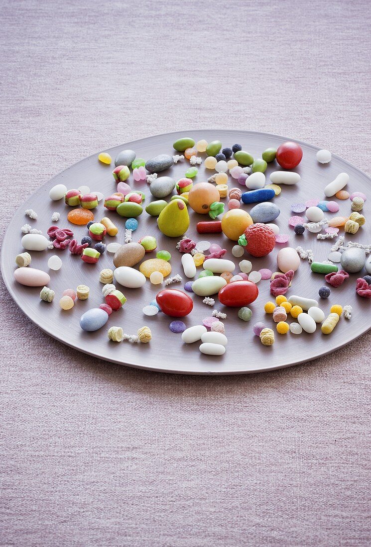 Various sweets arranged on a tray