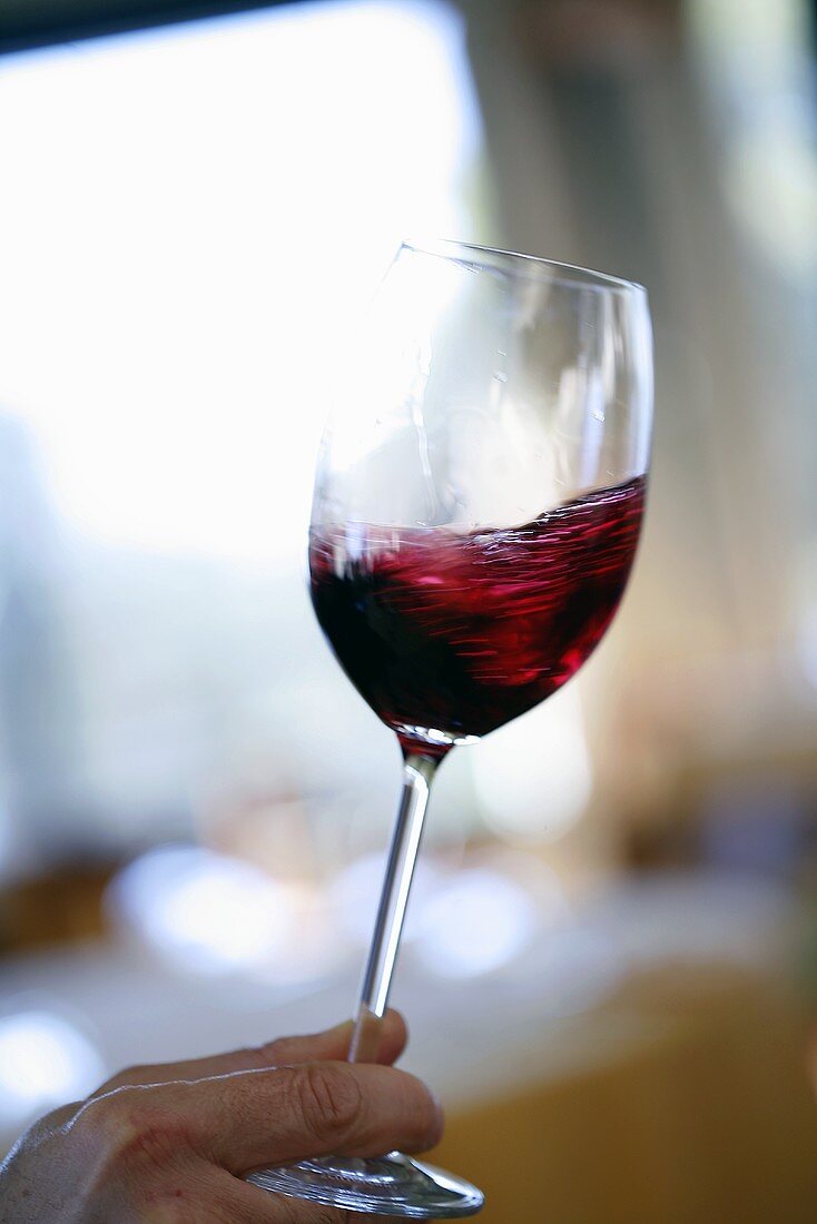 Degustation: Rotwein im Glas schwenken