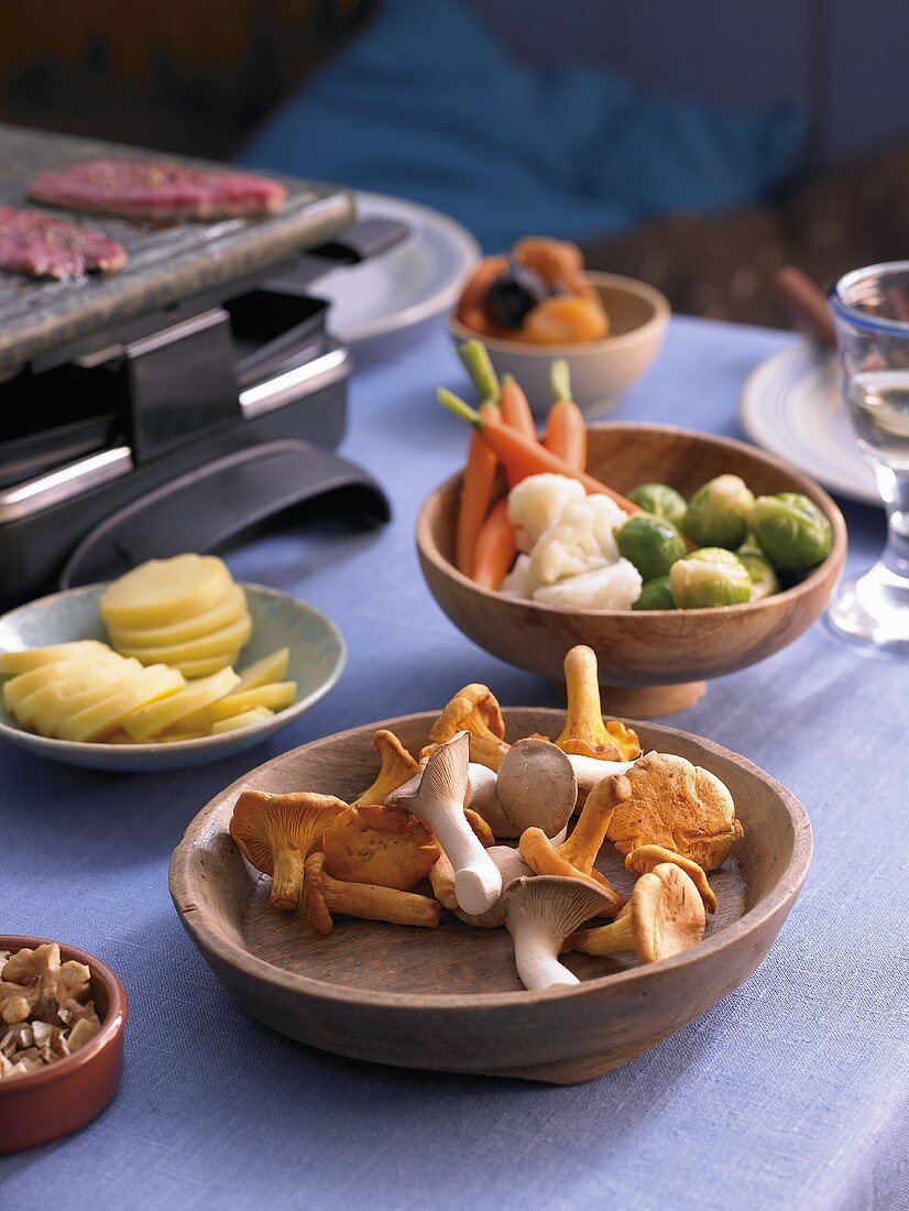 A table laid for raclette