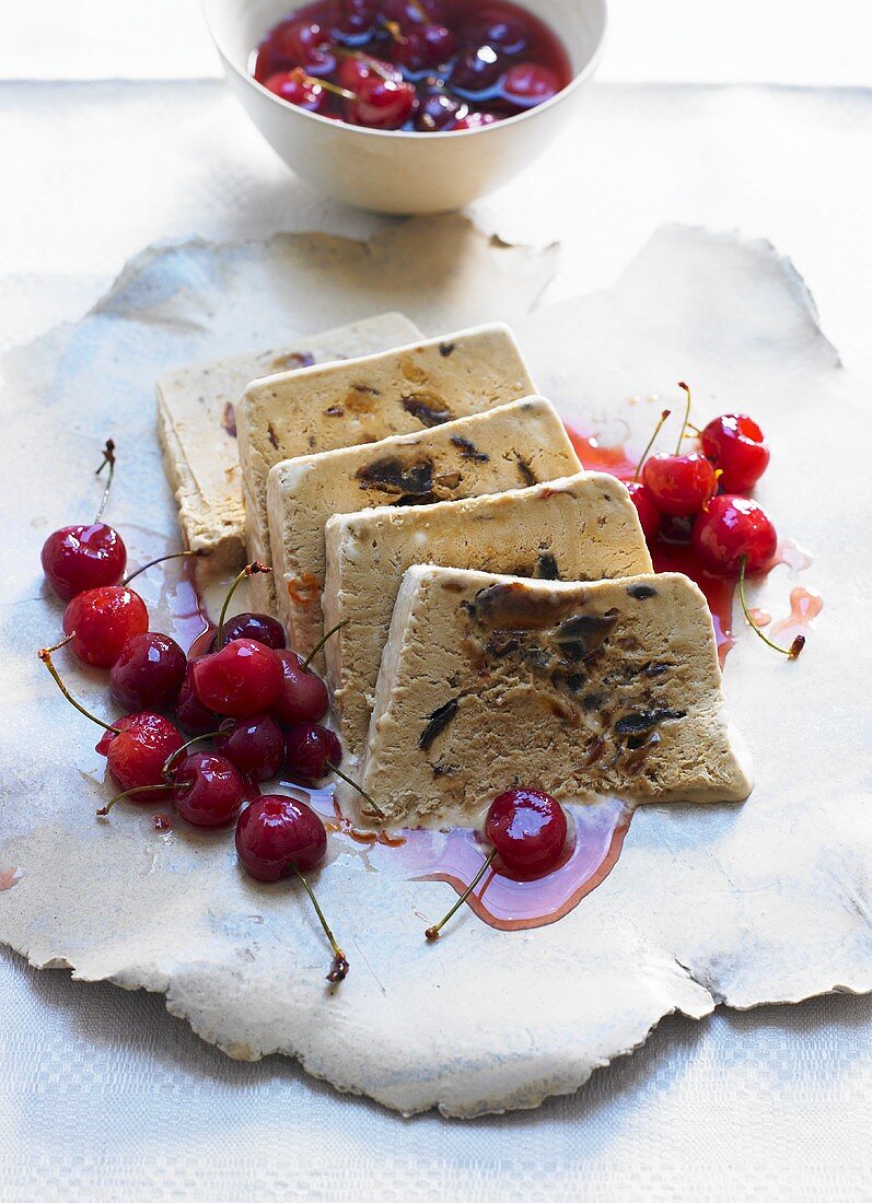 Parfait with cherries