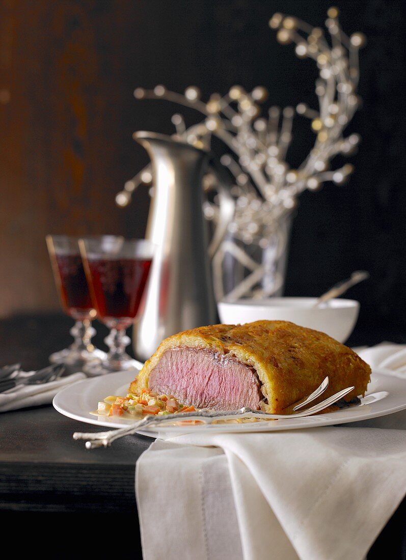 Fillet of beef wrapped in pastry