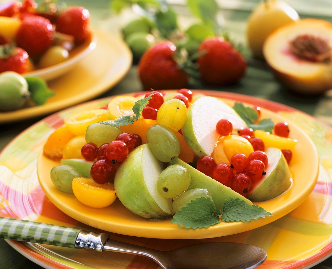 Obstsalat mit Äpfeln, Johannisbeeren, … – Bild kaufen – 270104 ...