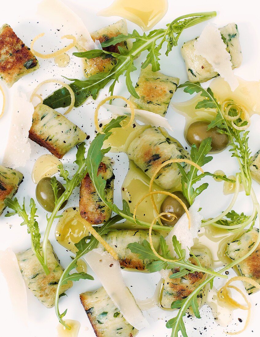 Rucola-Gnocchi mit Oliven