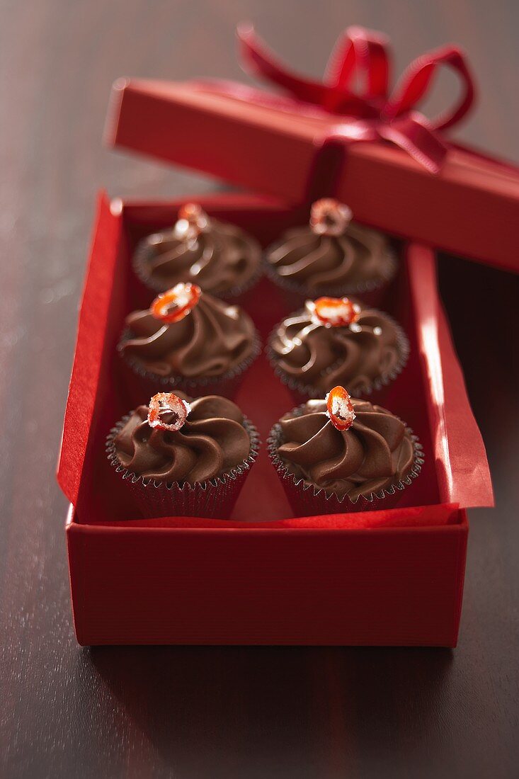 Chili sweets in red gift box