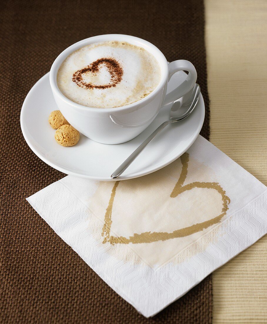 Cappuccino with cocoa heart
