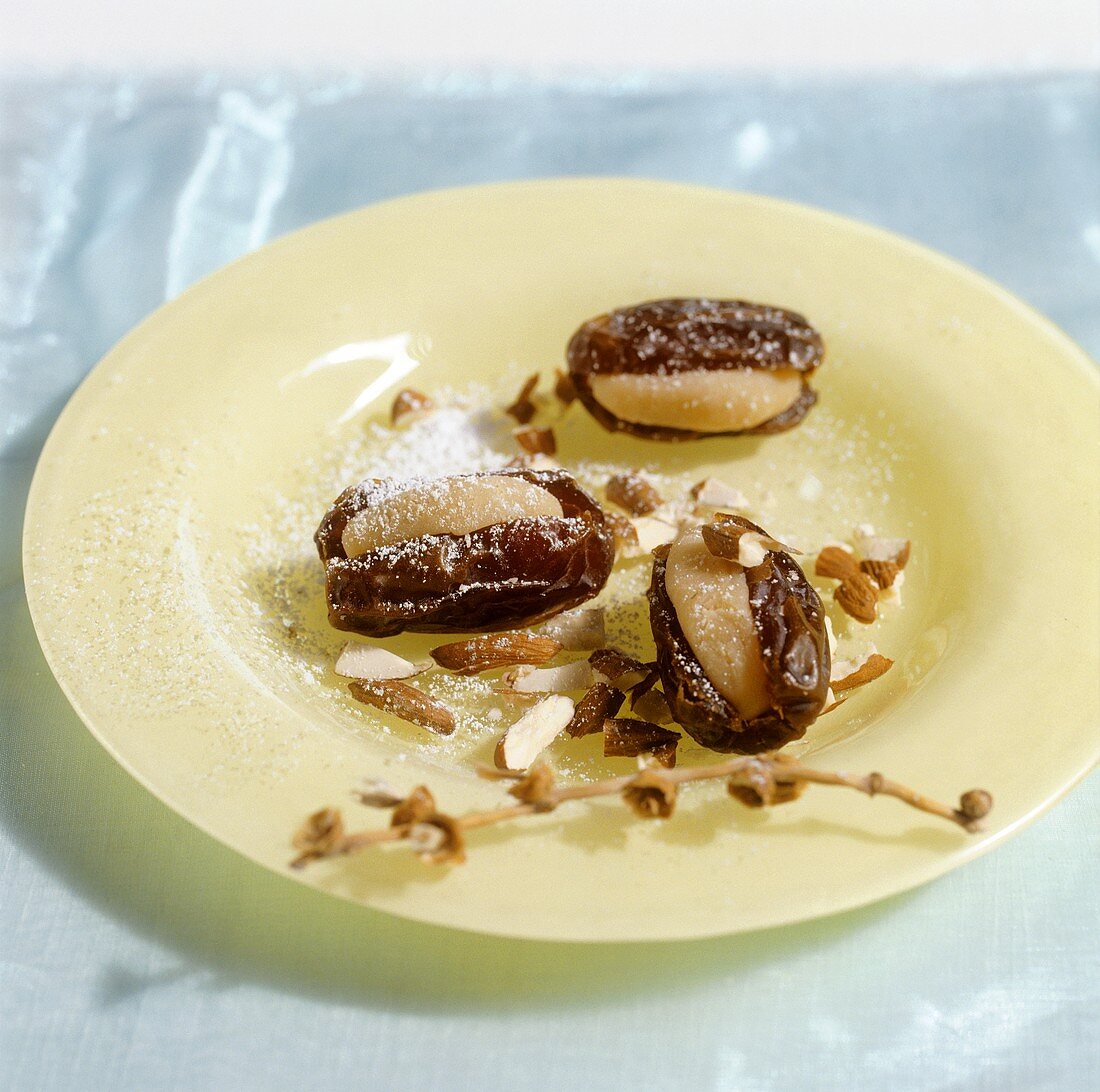 Dates stuffed with marzipan