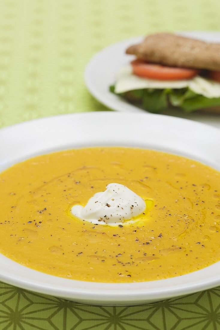 Pumpkin soup with aioli