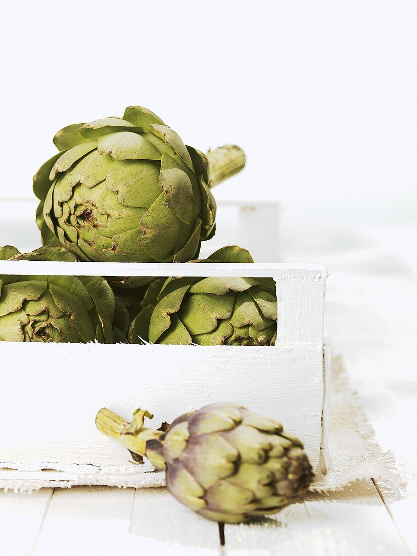 Artichokes in crate