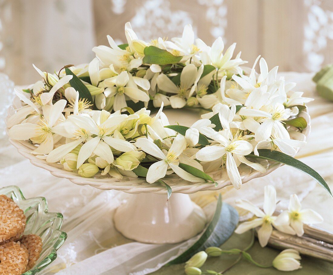 Wreath of Clematis flowers