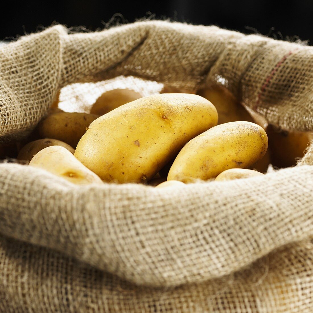 Potatoes in jute sack
