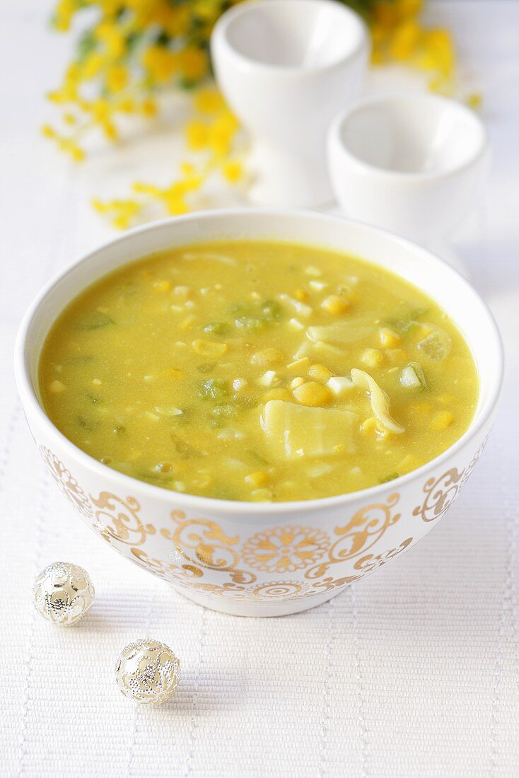 Sweetcorn and vegetable soup