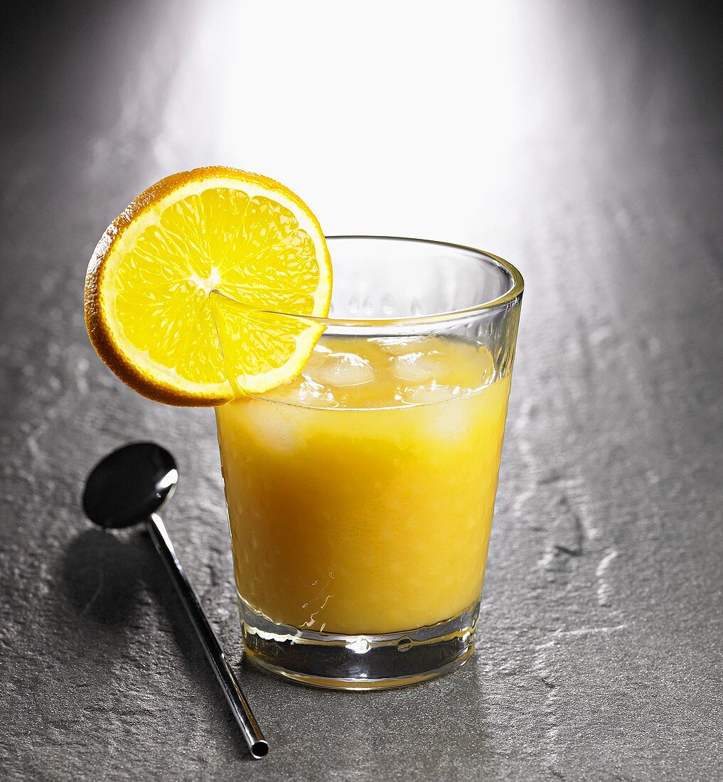 Glass of vodka with orange juice