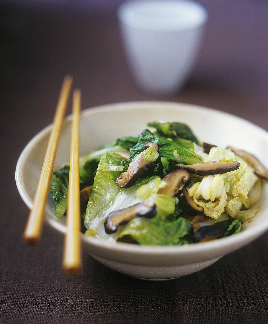 Vietnamese stir-fried vegetables with mushrooms