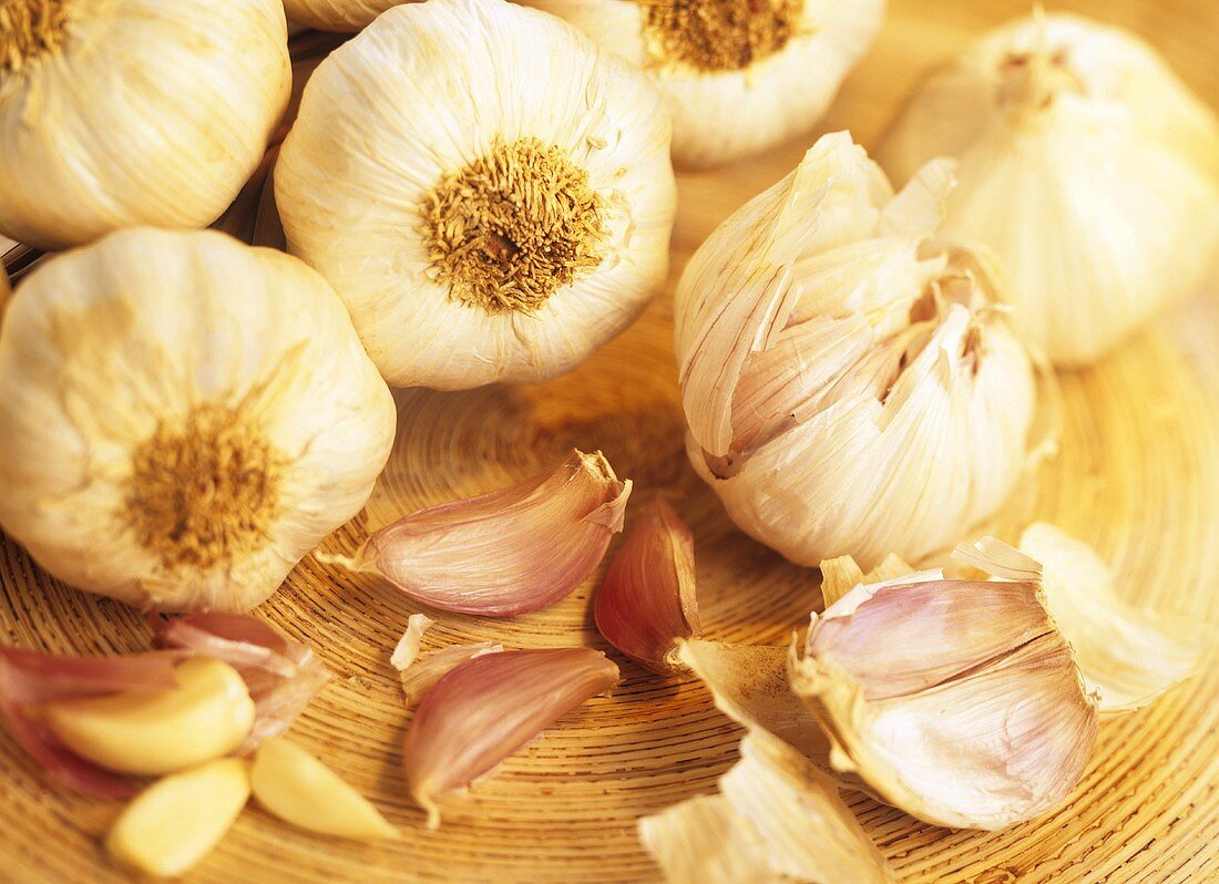 Garlic bulbs and cloves