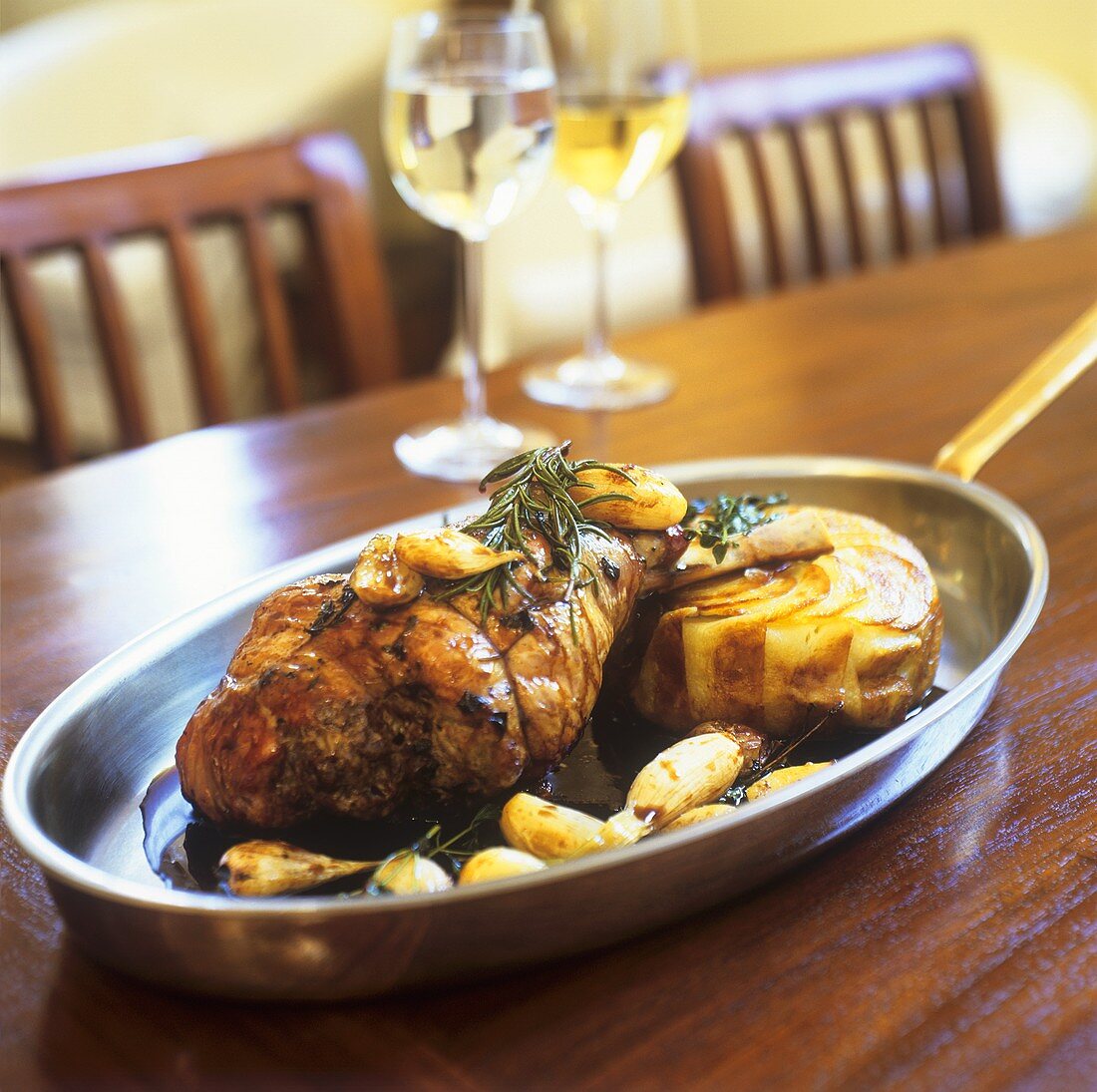 Leg of lamb with Pommes Sarladaise (fried potatoes with truffle)