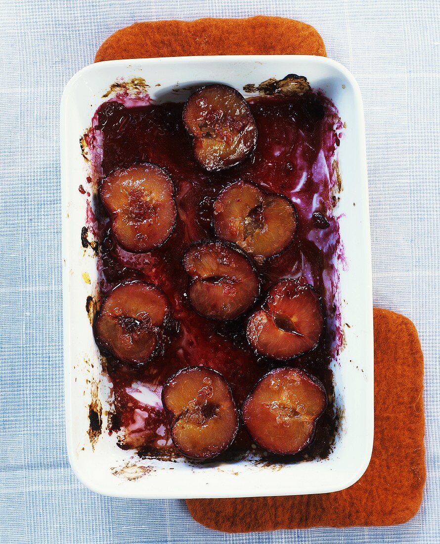 Baked plums