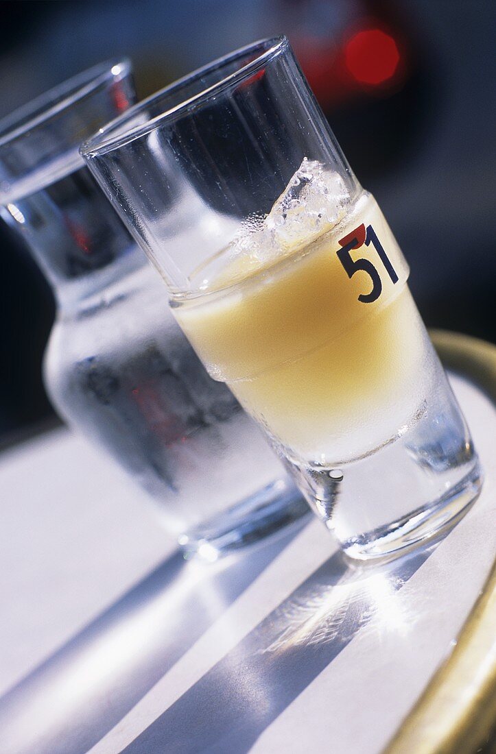 Pastis (anise-flavoured liqueur) and water