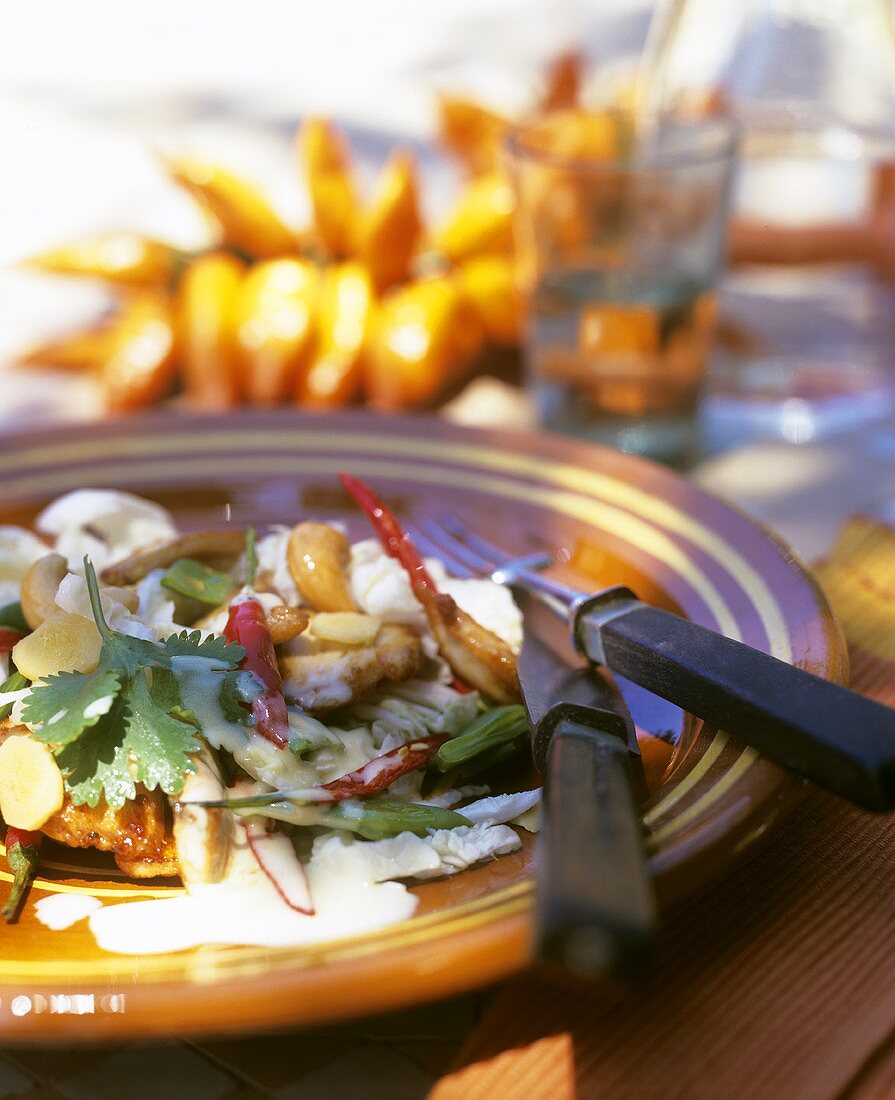 Jakobsmuscheln mit Knoblauch und Chilischoten