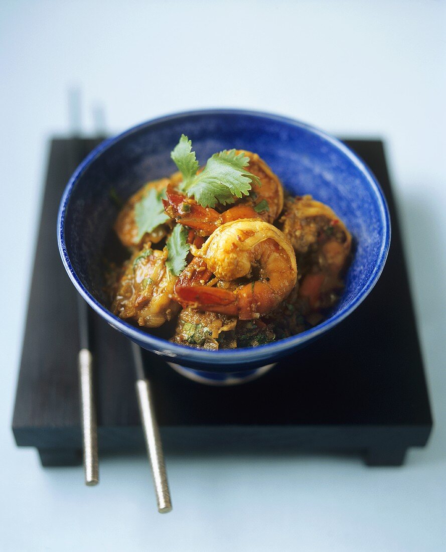Indonesian hot and sour prawns