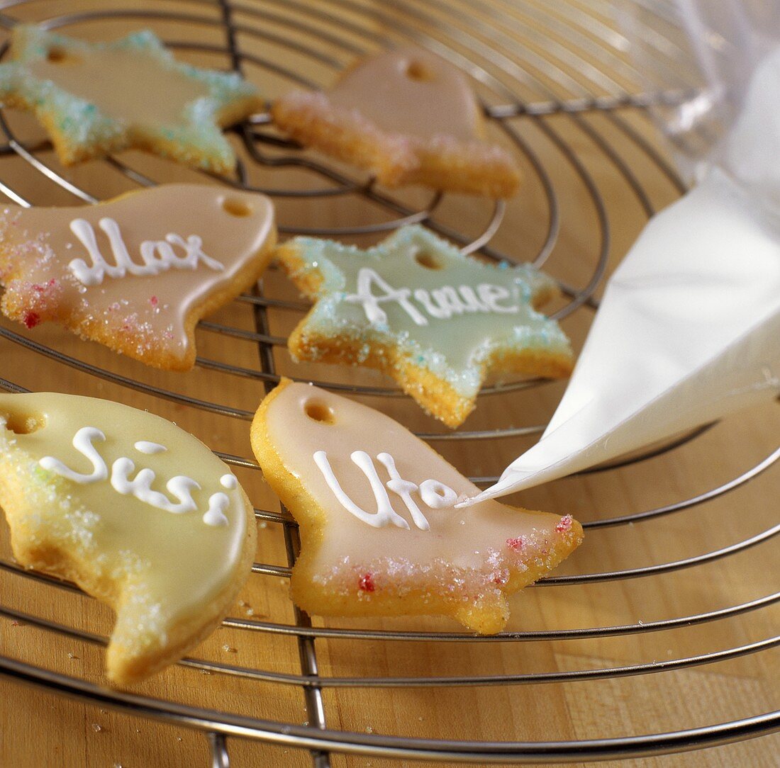 Iced biscuits with names