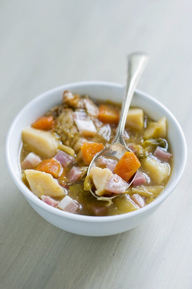 Vegetable stew with pork shoulder