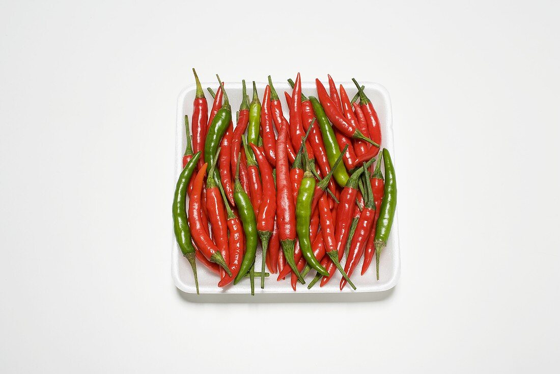 Red and green chillies