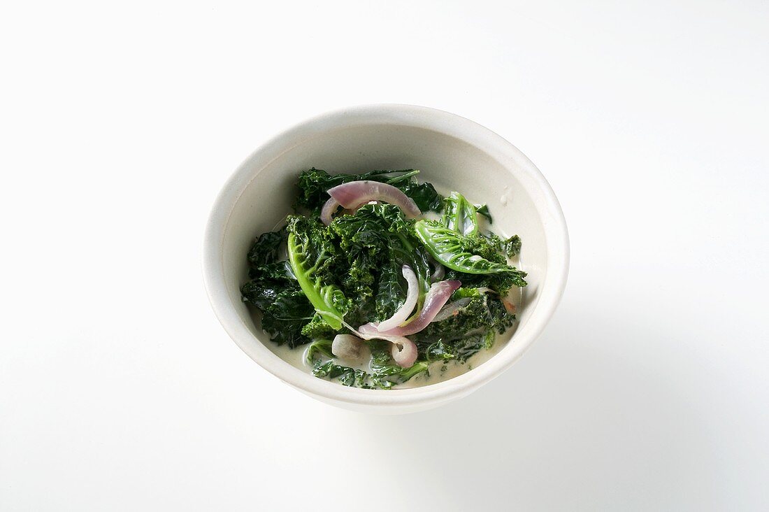 Kale with onions