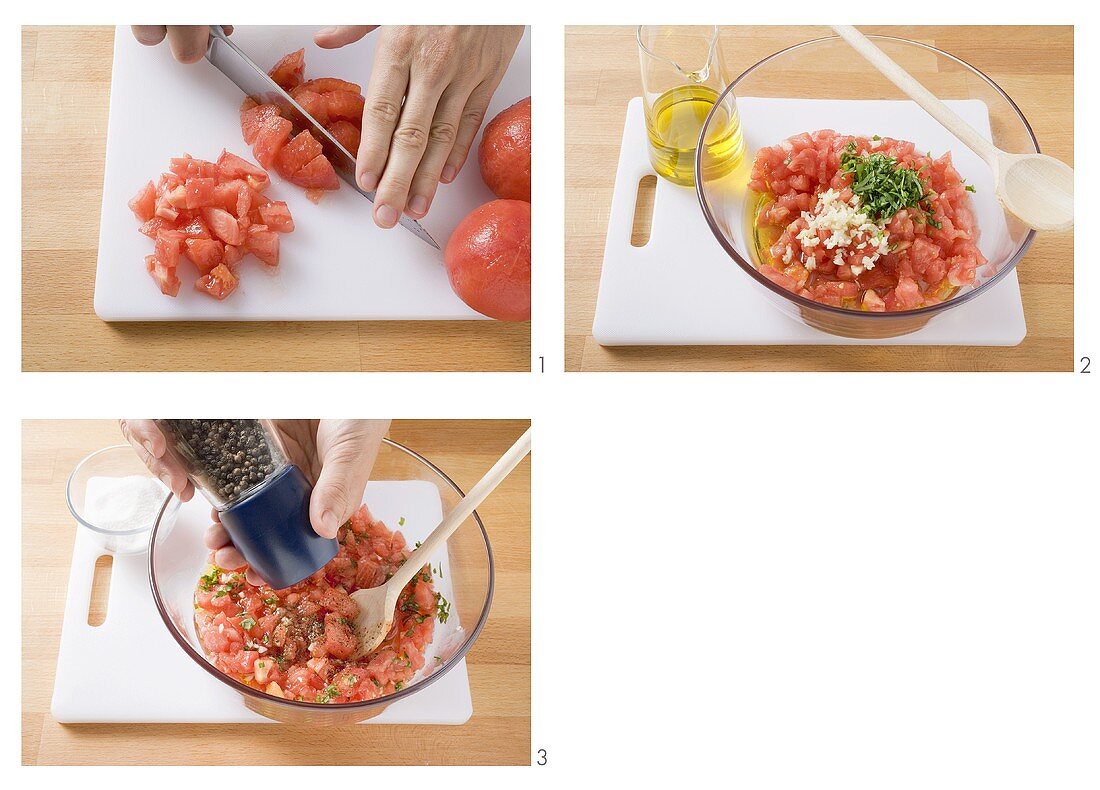 Making tomato tartare