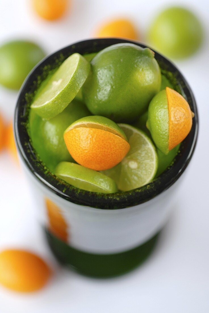 Kumquats and limequats, whole and sliced