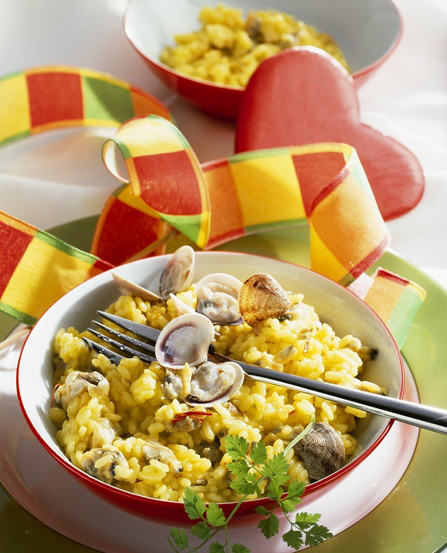 Saffron risotto with clams