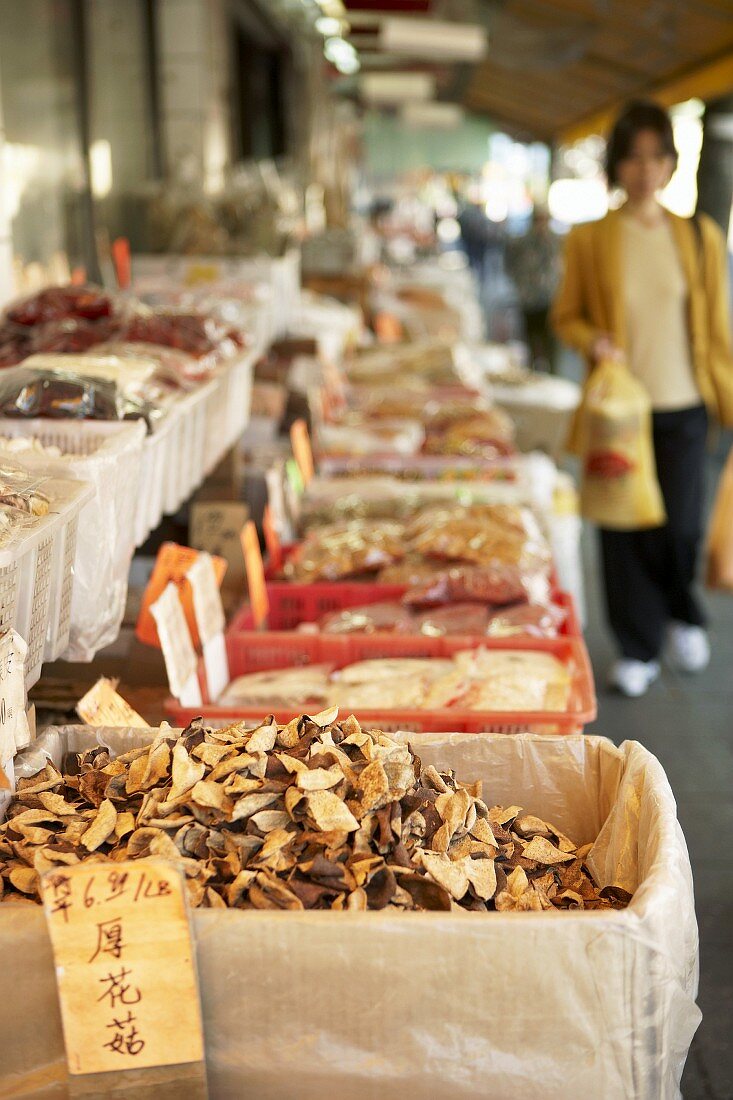 Asiatische Zutaten am Markt (Chinatown, Vancouver, Kanada)