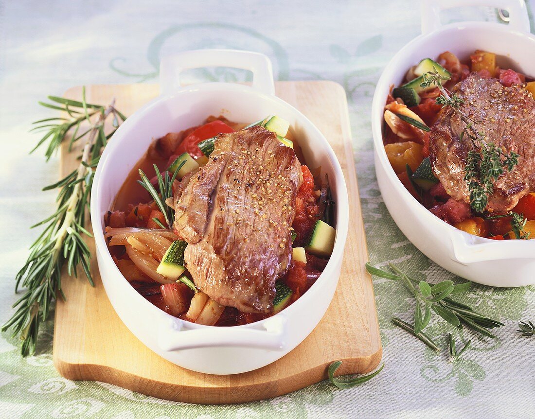 Lammschnitzel mit Ratatouille