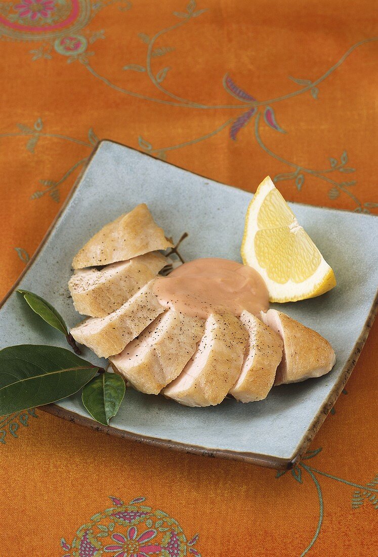 Chicken with cocktail sauce