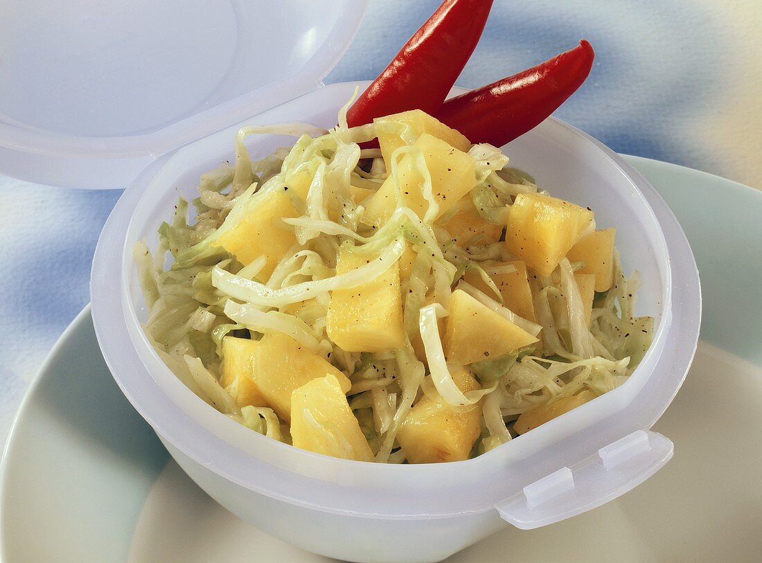 Cabbage salad with pineapple 