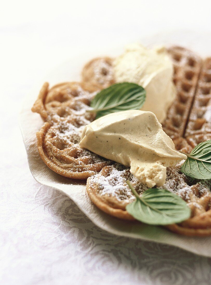 Coffee and vanilla waffles