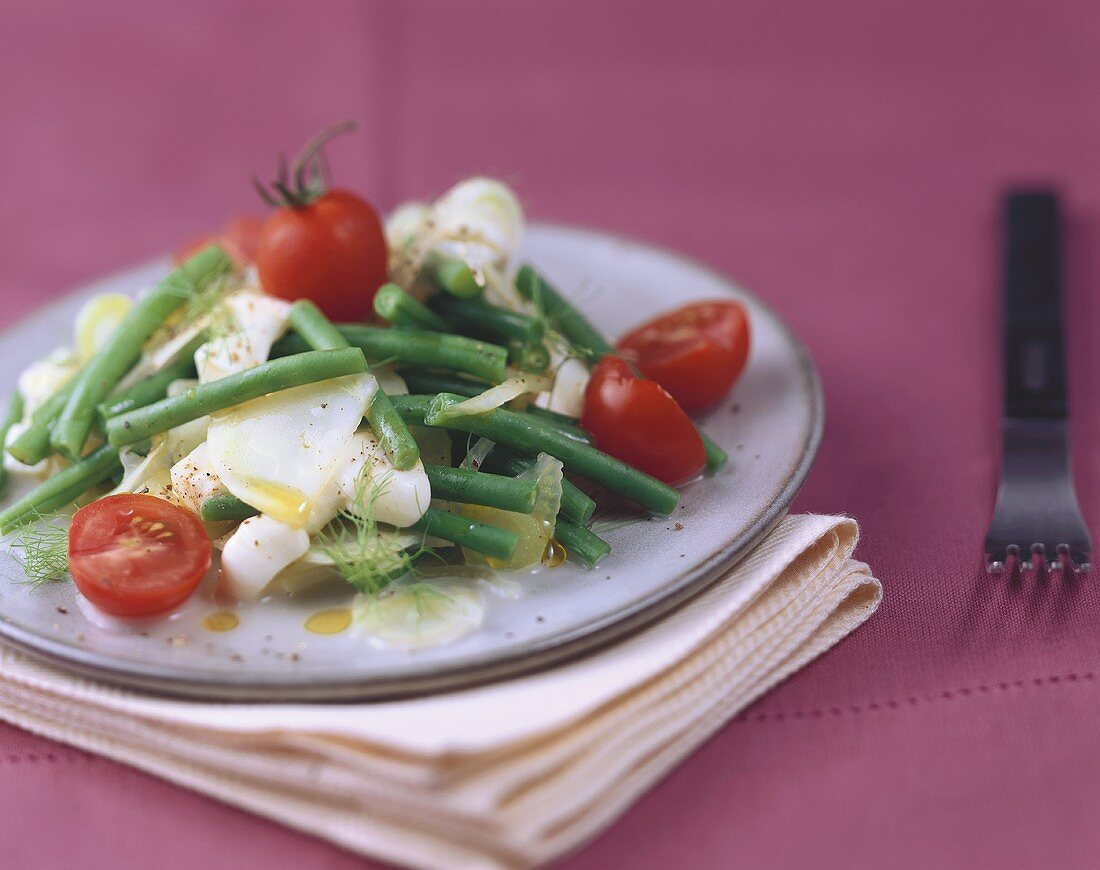 Fagiolini al finocchio (Junge grüne Bohnen mit Fenchel)